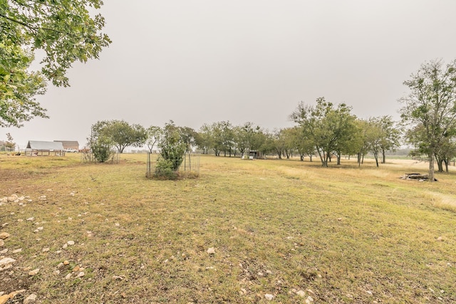 view of yard with a rural view