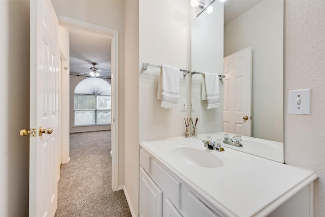 6002 Baldcypress Ct, Garland, TX 75043 - bathroom with vanity and ceiling fan