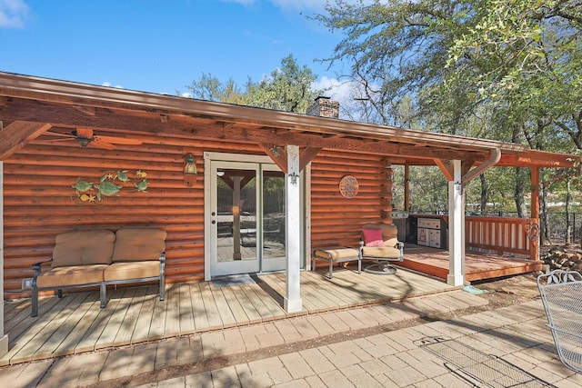 view of patio with a deck