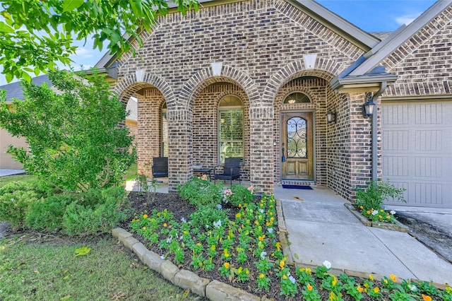 property entrance featuring a garage