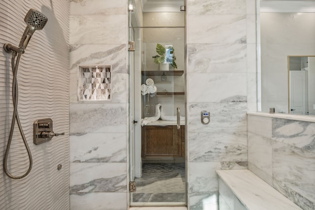 6800 Rainwood Dr, Plano, TX 75024 - bathroom featuring a stall shower and vanity