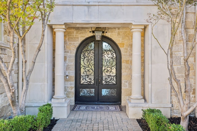 entrance to property with french doors