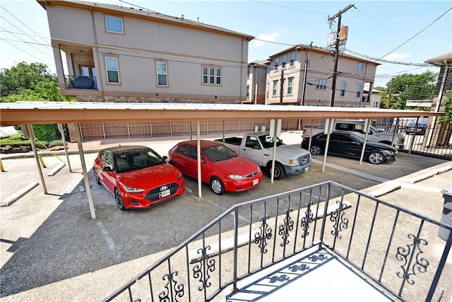 view of car parking featuring a carport