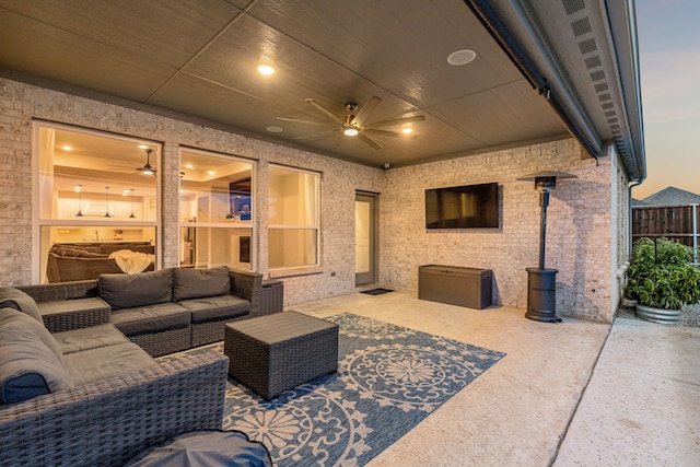 view of patio with an outdoor hangout area