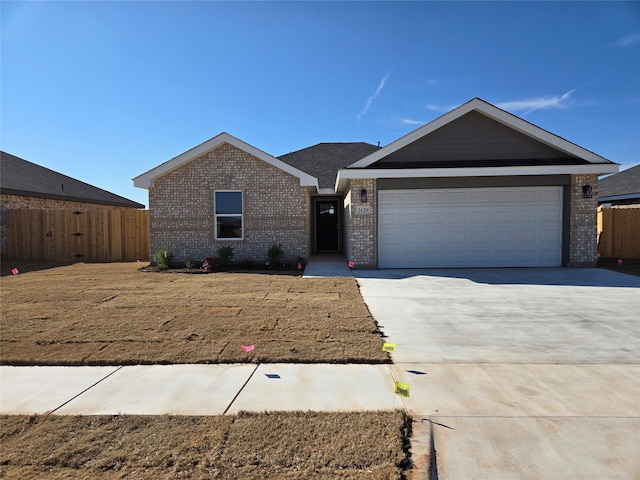 ranch-style home with a garage