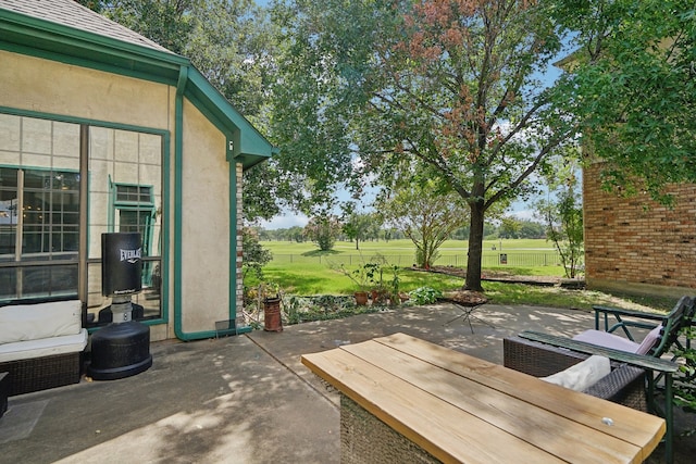 view of patio featuring a rural view