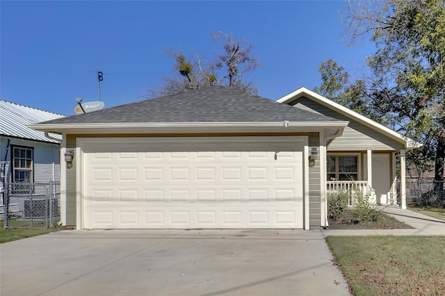 ranch-style home with a garage