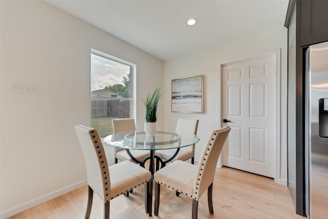 dining area featuring light hardwood / wood-style floors