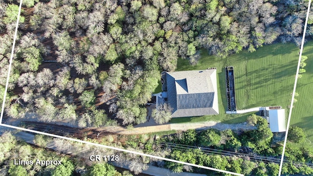 aerial view featuring a rural view