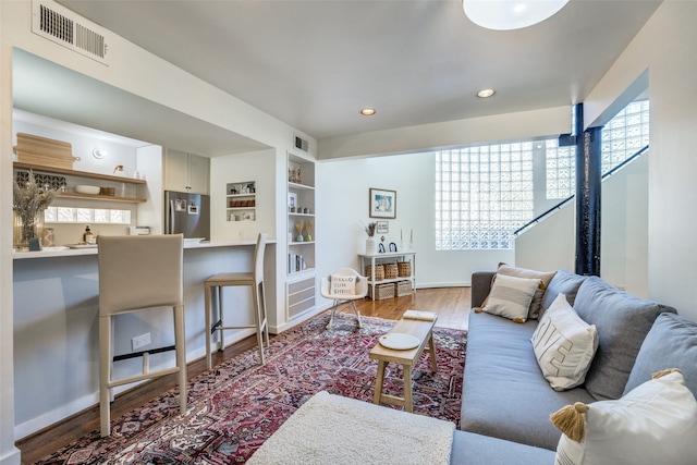 living room featuring hardwood / wood-style flooring