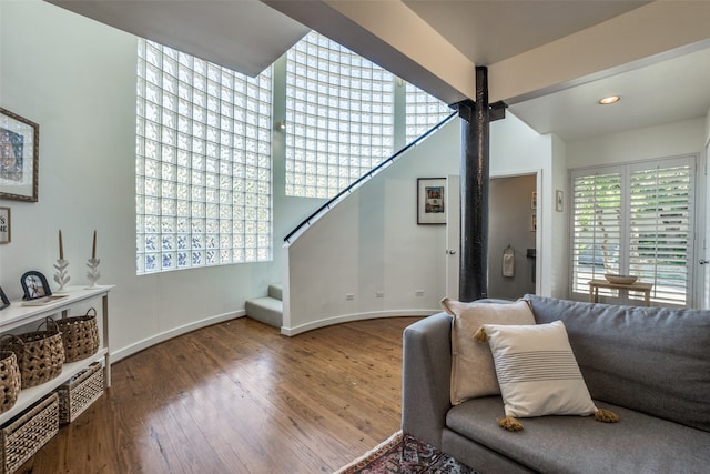 living room featuring hardwood / wood-style flooring