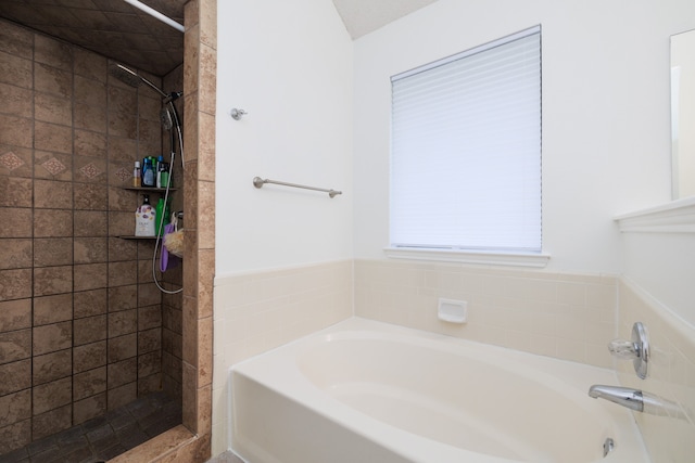 bathroom with plus walk in shower