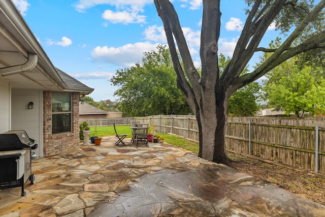 view of patio featuring grilling area