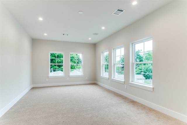 carpeted spare room featuring a healthy amount of sunlight