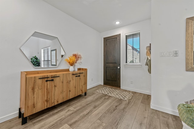 foyer featuring light hardwood / wood-style floors