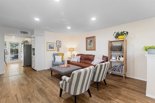 living room featuring hardwood / wood-style flooring