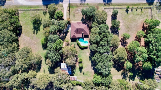 drone / aerial view with a rural view