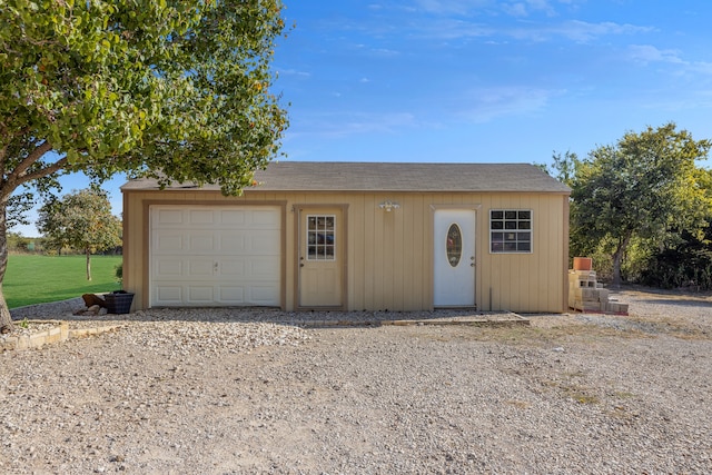 view of garage