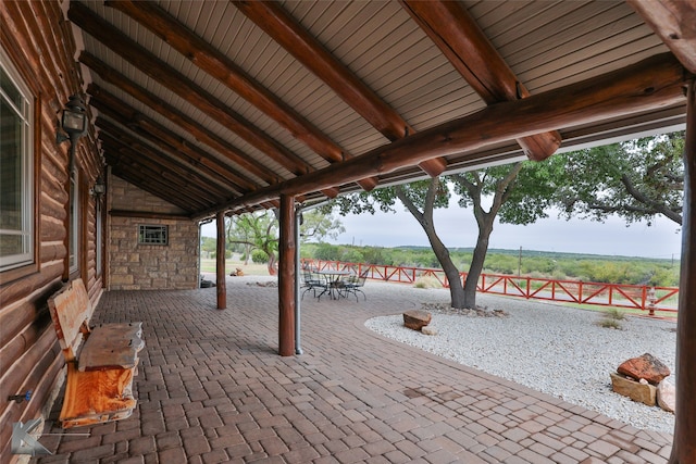 view of patio / terrace featuring a rural view