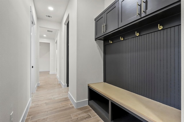 mudroom featuring light wood-type flooring