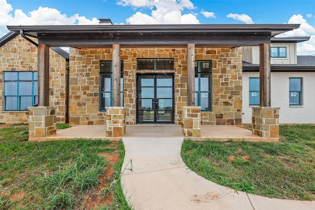 entrance to property with french doors