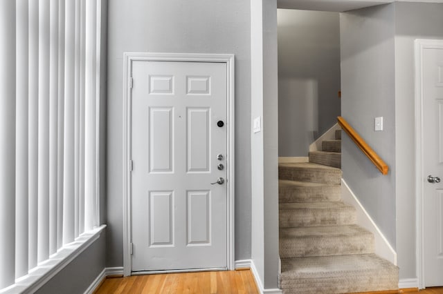 entrance foyer featuring light hardwood / wood-style flooring