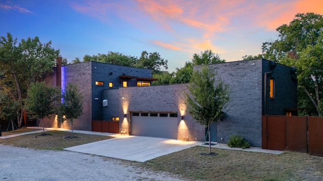 modern home with a garage