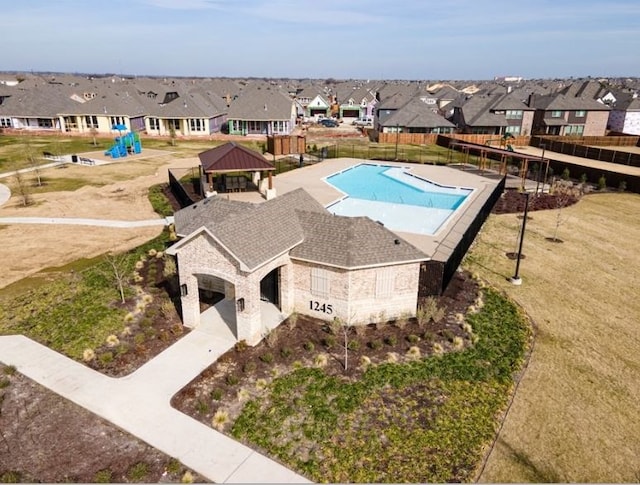 view of swimming pool with a gazebo