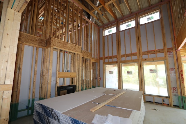 interior space featuring a high ceiling