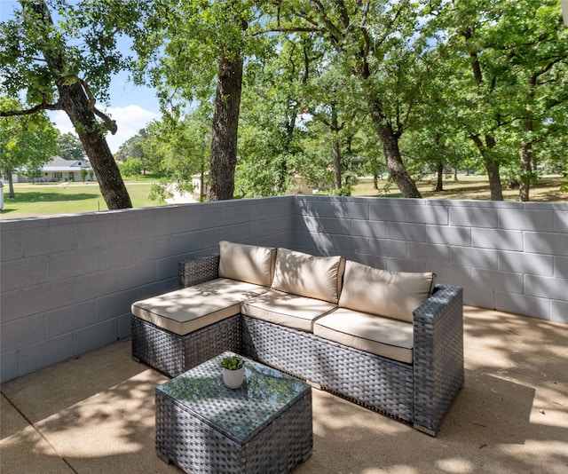 view of patio / terrace with an outdoor living space