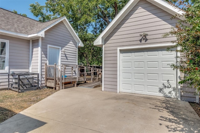 view of garage