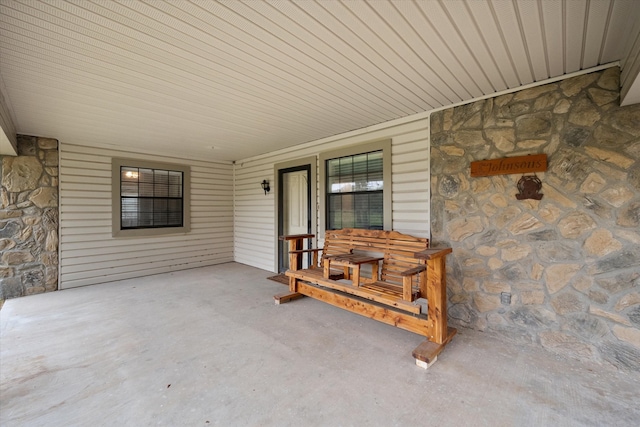 view of patio with a porch