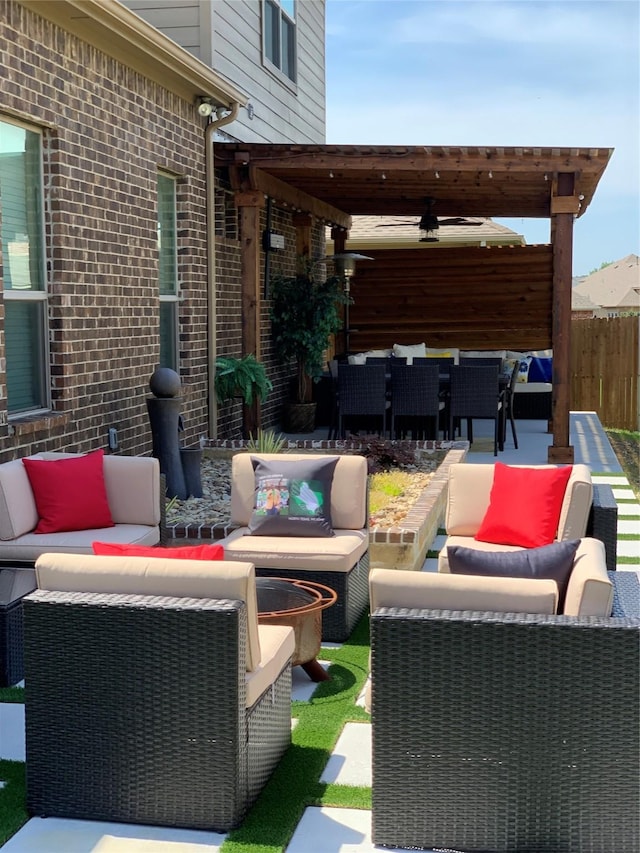 view of patio featuring outdoor lounge area