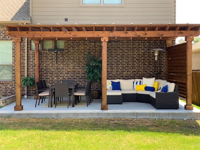 view of patio / terrace with an outdoor living space