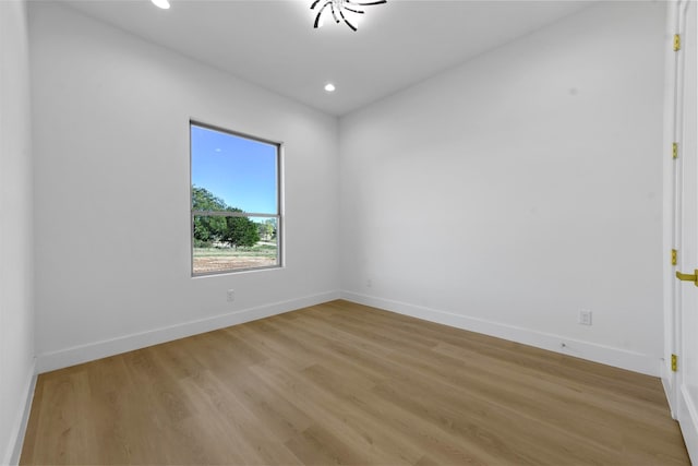 empty room featuring light wood-type flooring