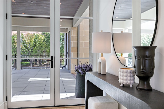 doorway featuring french doors