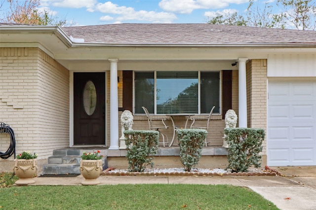 entrance to property with a garage