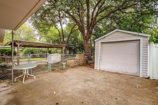 view of garage