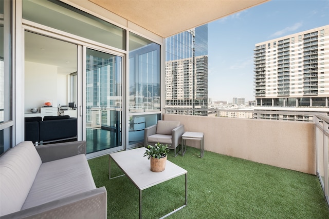 balcony featuring an outdoor living space