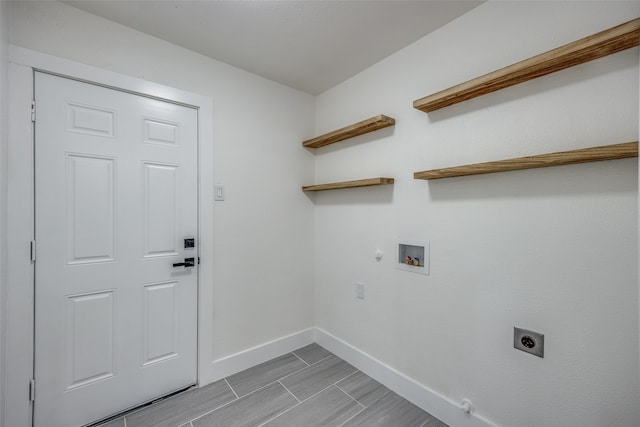 laundry room featuring hookup for an electric dryer, washer hookup, and gas dryer hookup