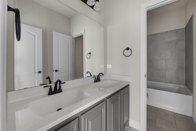 203 Half Moon Dr, Waxahachie, TX 75165 - full bath with a sink, tile patterned flooring, and double vanity