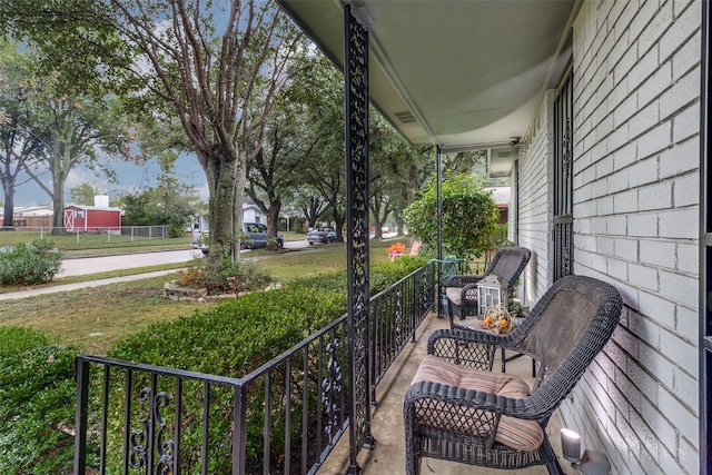 balcony with covered porch