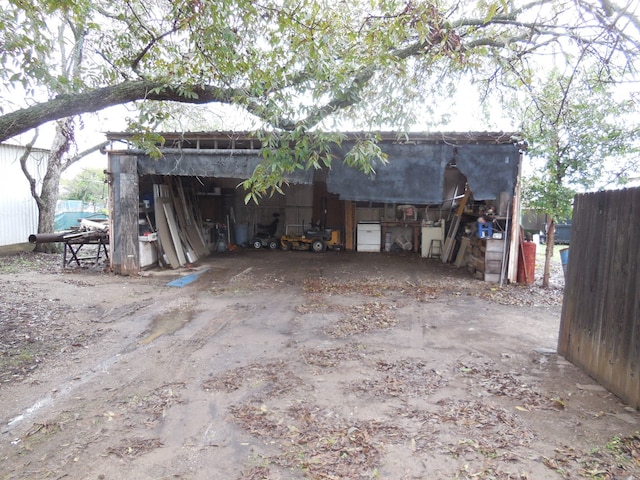 view of garage