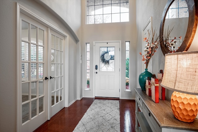 entryway featuring dark wood-type flooring