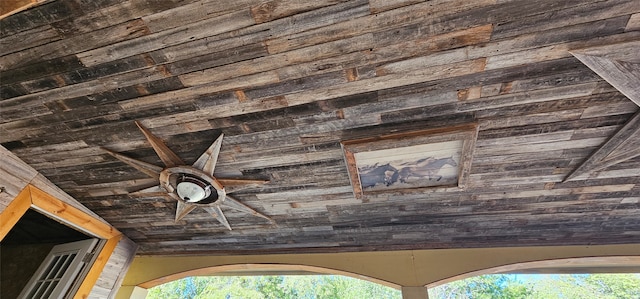 interior details with ceiling fan