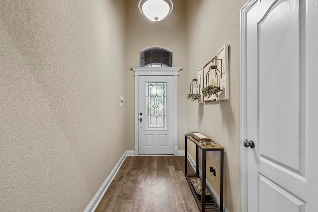 doorway to outside with dark hardwood / wood-style flooring