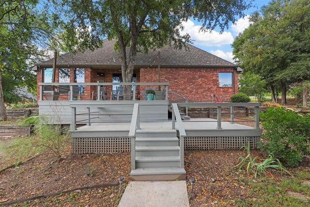 view of yard featuring a deck