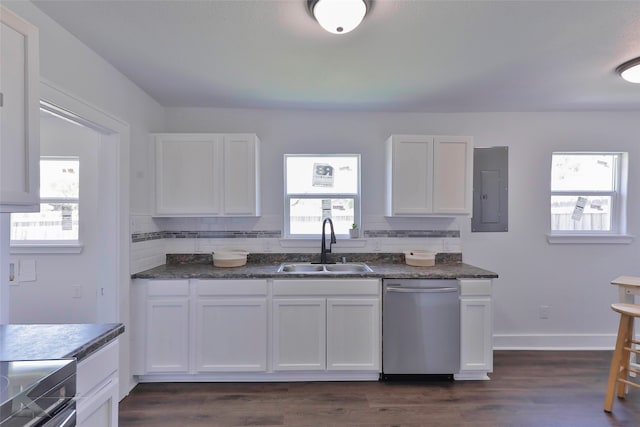 kitchen with white cabinetry, appliances with stainless steel finishes, and plenty of natural light