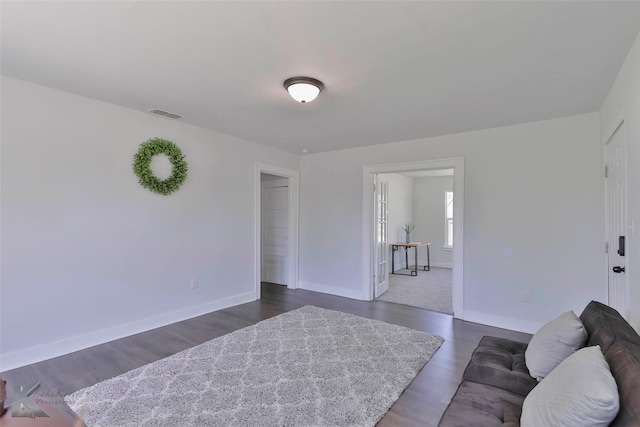 interior space featuring dark hardwood / wood-style flooring