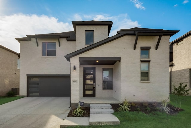 view of front of house with a garage